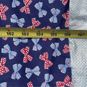 Vintage Marcus Brothers blue & red bows cotton fabric 106 x 46 inches